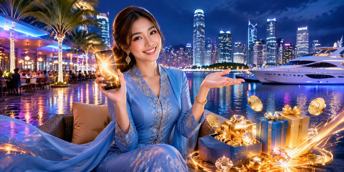 Pengguna berpakaian baju kurung menerima cashback bonus di platform tv3 Pulau Pinang